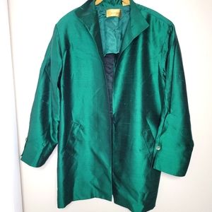 Vintage Emerald 100% Silk Blazer size 10